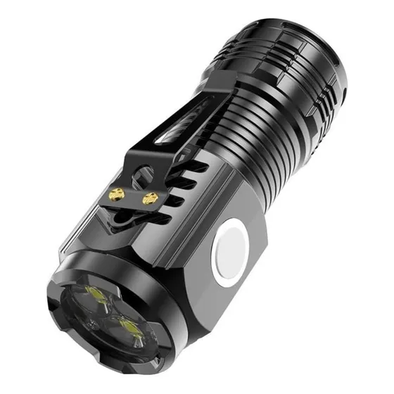 Linterna Led Tactica Recargable Usb Camping Caza Pontente Linterna Negro Luz Blanco