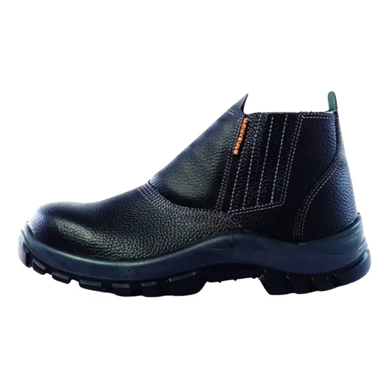 Bota Botín Negro Punta Plástico Sin Cordon Worksafe Mara
