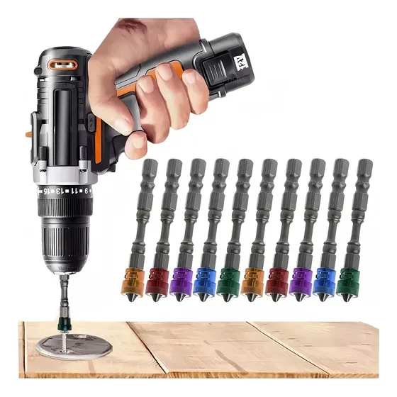 10 En 1 Taladros  Destornilladores Cabeza Broca Accesorios