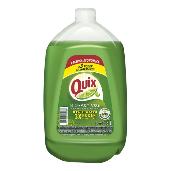 Quix Lavaloza Limón Con Bio Activos Concentrado 5l