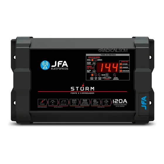 Fonte Automotiva 120a Amperes Jfa Carregador Cor Preto