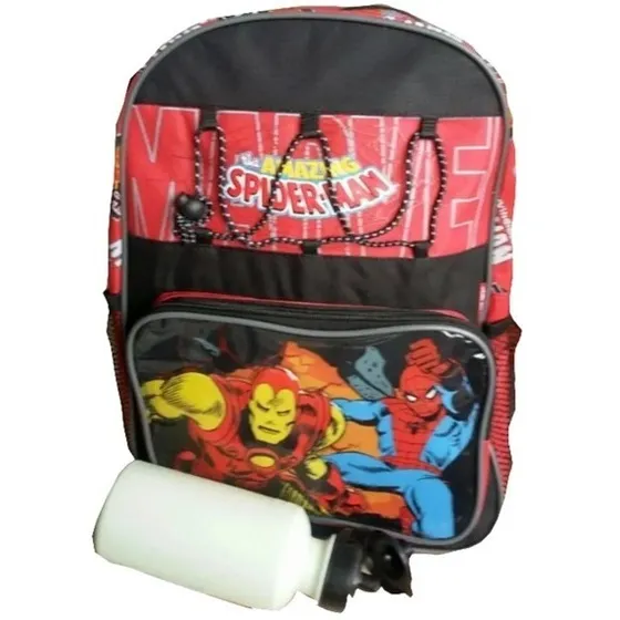 Morral Escolar Spiderman 40x30cm Niños 2 Bolsillos