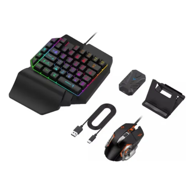 Juego Adaptador Teclado Una Mano Y Ratón Accesorio Móviles