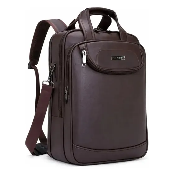 Mochila Executiva Notebook Em Couro Impermeavel Viagem Escritorio Reforçada