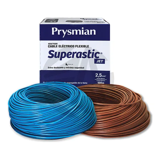 Cable Unipolar Prysmian Pack 2 Rollos 2.5mm Celeste+marron X100mts Ea