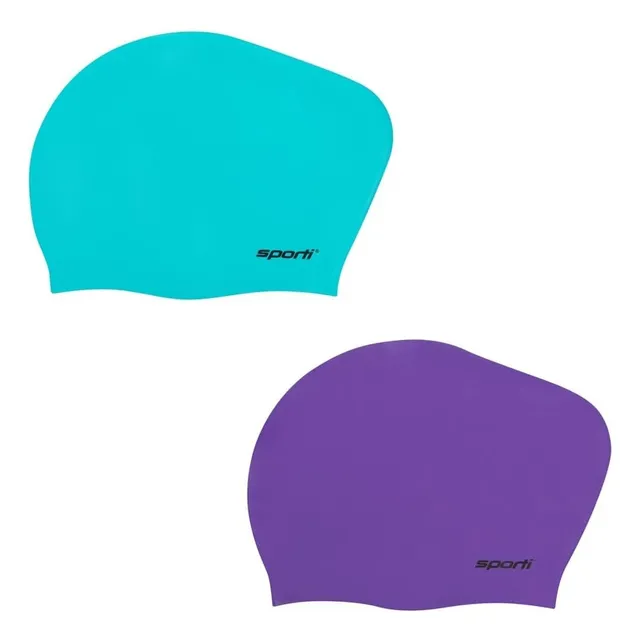 Sporti Gorro Natacion Silicona Para Moño Pelo Largo Juego 2