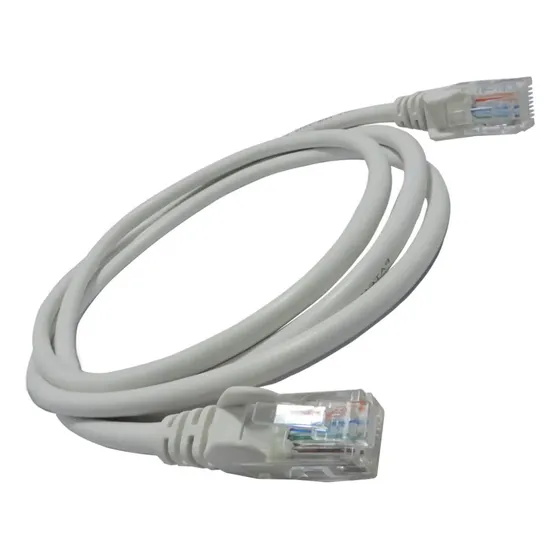 Kit 10x Cabo Rede Patch Cord Cat5e 2,5m Gigabit Branco Rj45