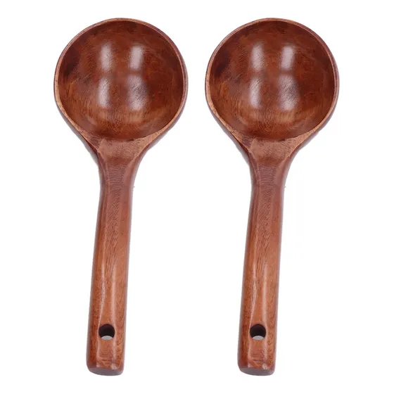 Sh Colher De Pau Com Boca Larga De 8 Cm E 2 Conchas