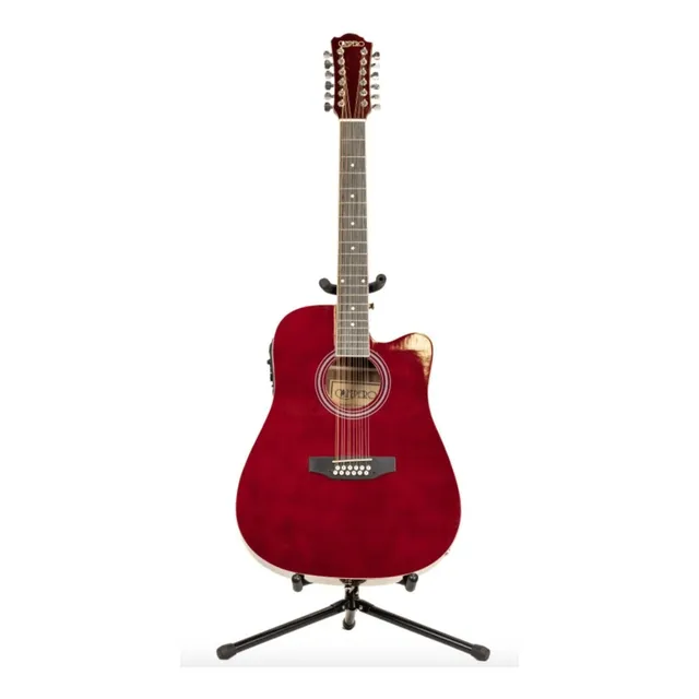 Guitarra Electroacustica Campero Docerola De Caobilla Full Color Rojo Orientación De La Mano Diestro