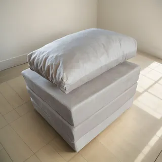 Pufe 3 Em 1 Portatil Cama Solteiro DobrĂĄvel Tecido Bege. Pufe 3 Em 1 Portatil Cama Solteiro DobrĂĄvel Tecido Bege.