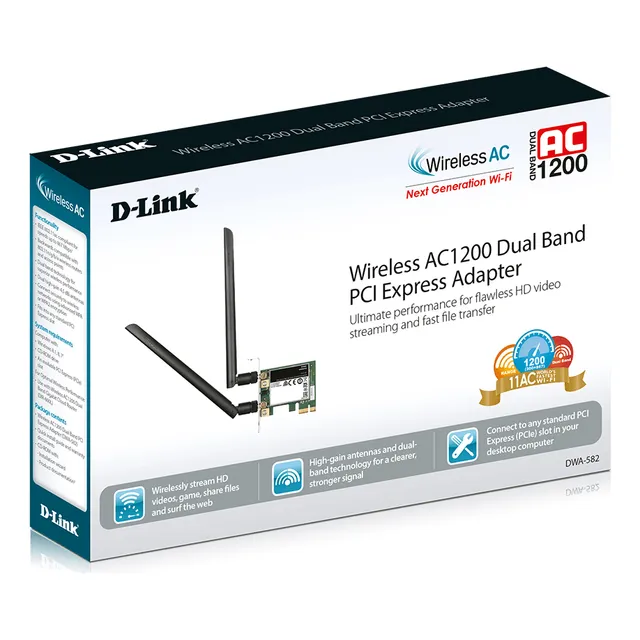 Dlink T.red Dwa-582 Pciex Ac1200 Dualband Wireles