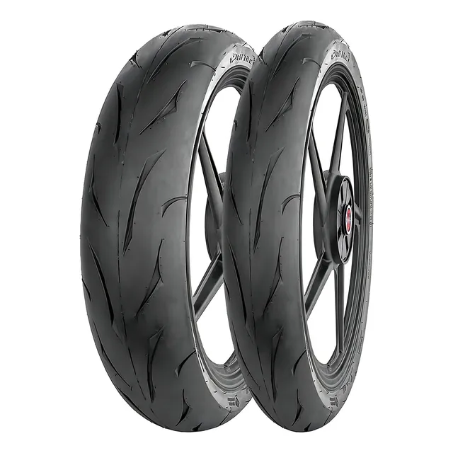 Llantas Delantera/Trasera Para Moto Deli Tire Slash 130/70-17 62s + 100/80-17 52r Uso Sin Cámara