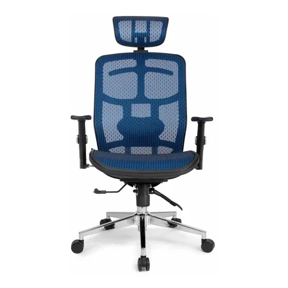 Cadeira de escritório DT3 Diana ergonômica azul com estofado de malha