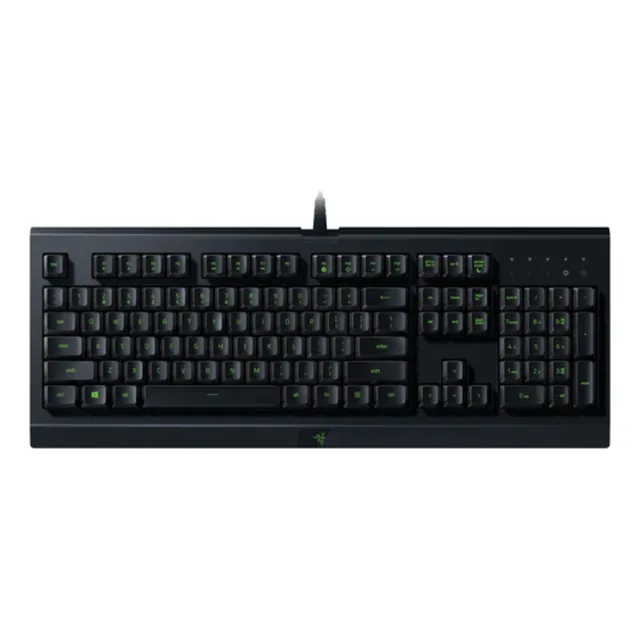 Teclado gamer Razer QWERTY inglés US color negro con luz RGB