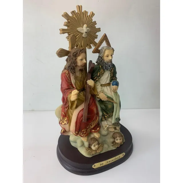 Imagen Religiosa De La Santisima Trinidad Barroco 23cm Alto