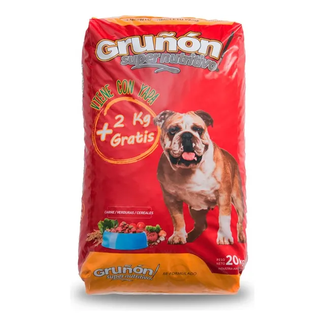 Gruñon Supernutritivo Alimento Perro Adulto 20+2kg
