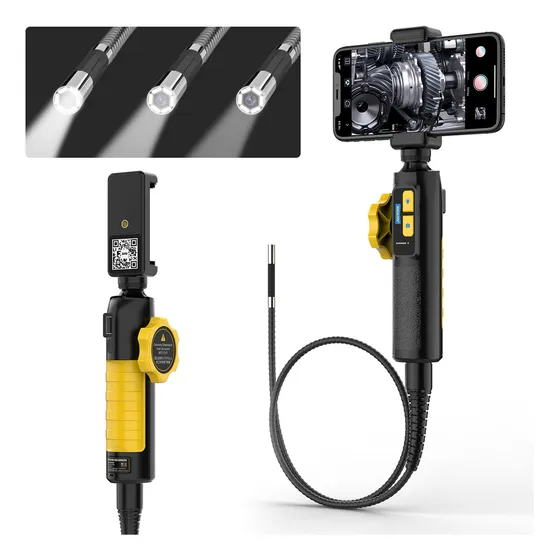 Endoscopio industrial automotriz de enlace bidireccional de 210° 1080P HD compatible con Android IOS Lente de 6,45 mm impermeable y resistente al aceite conectada a la Aplicación