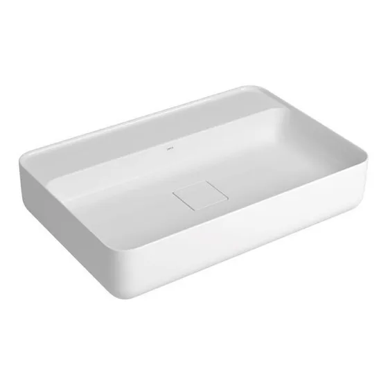 Bacha Lavatorio De Apoyo Rectangular 60x40 Blanco Deca Loza