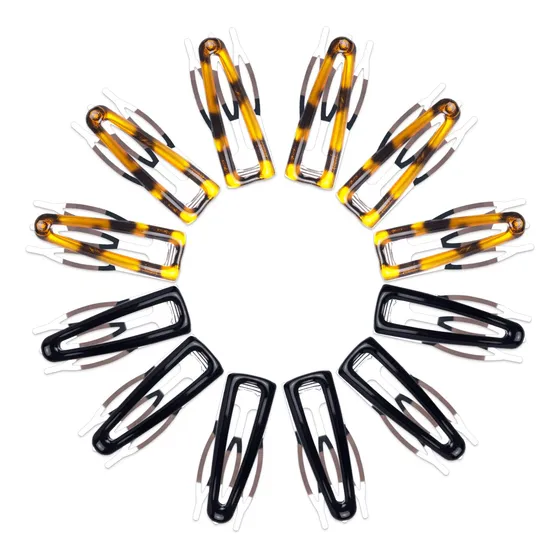 12 Pcs Doble Grip Hair Clips Metal Snap Hair Clips Wq21t