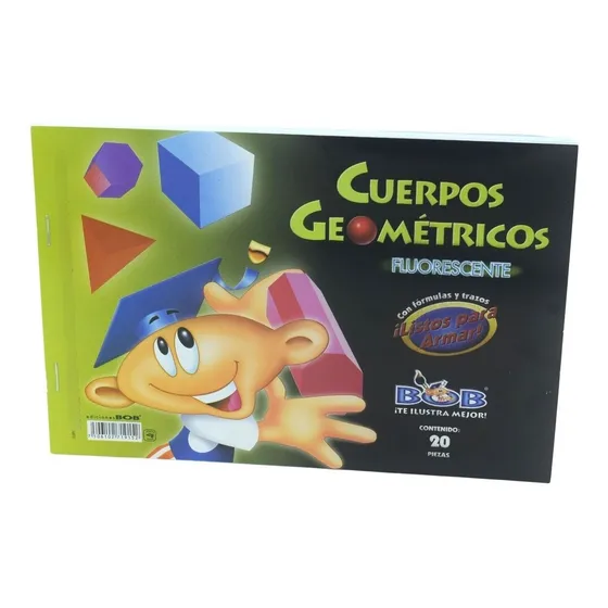 Album Cuerpos Geometricos Fluorescentes Bob Con 20 Piezas