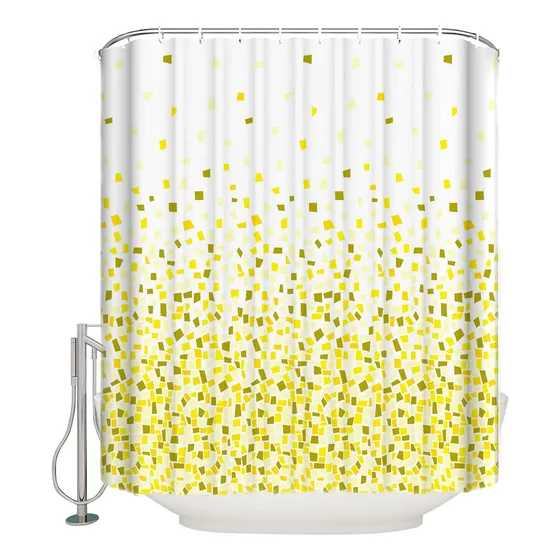 Lbhause Cortina Ducha Tela Impermeable Ombre Amarillo Para