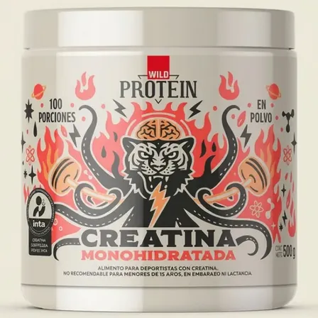 Creatina Monohidratada Wild Foods 500g Certificada Inta Sin Sabor