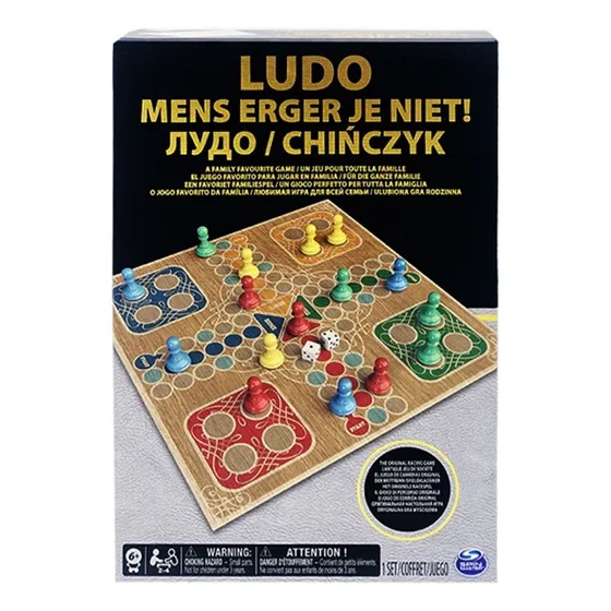 Juego Ludo Deluxe Tablero Simil Madera Spin Master Art 98368