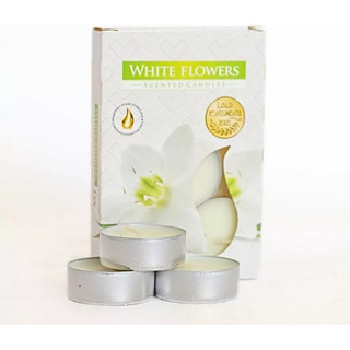 Kit 6 Velas Rechaud Perfumada Flores Brancas - Prosperidade Kit 6 Velas Rechaud Perfumada Flores Brancas - Prosperidade