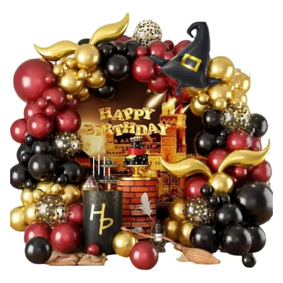Kit Fiesta Decoración Globos Cumpleaños Harry Potter 118pcs