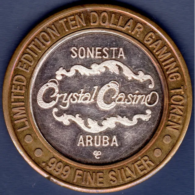 Ficha De Soneta Crystal Casino Aruba Centro De Plata 999 