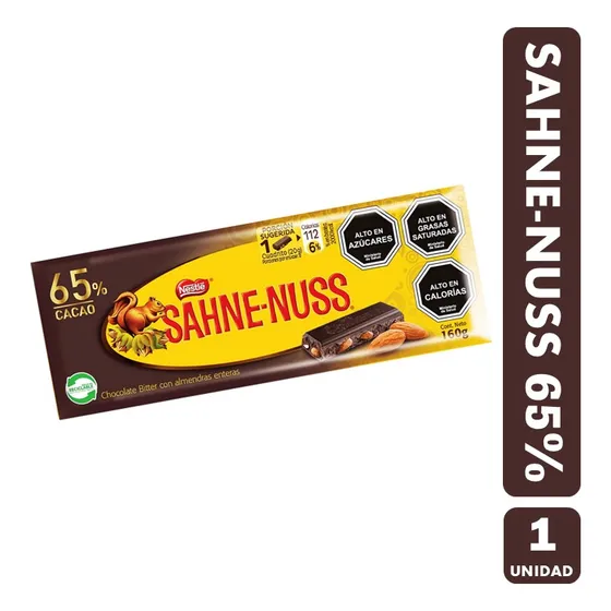 Sahne Nuss 65% De Cacao-chocolate De Nestlé(contiene 160 Gr)
