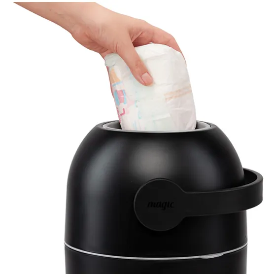 Contenedor Para Desechar Pañales De Bebe Premium Anti Olor Color Negro