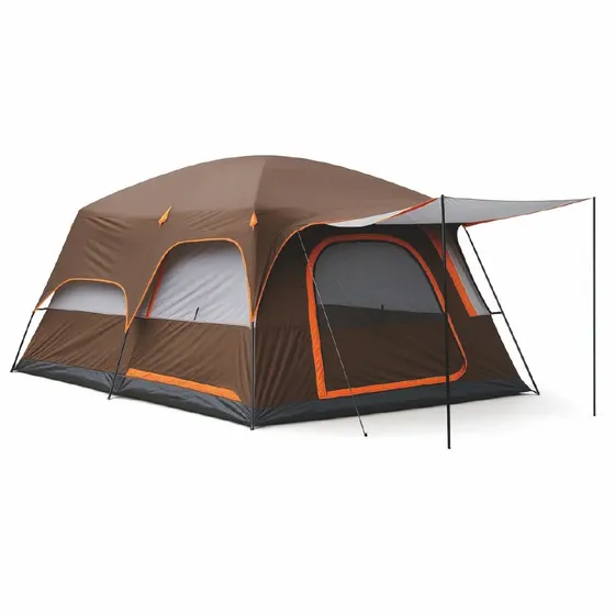 Carpa Camping 6 Personas Café Con Naranjo Miglú | Carpa Para Ir De Camping Resistente A La Intemperie Y Climas Extremos | Carpa Para 6 Personas Miglú