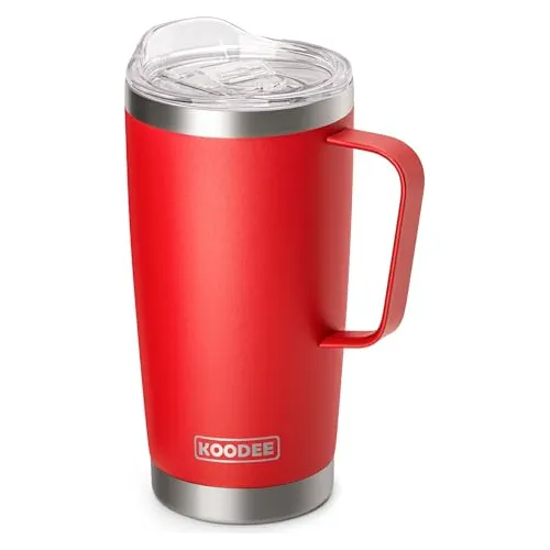 Koodee 20 Oz Aislante Taza De Café Con Tapa Y Manija, Dnrbr