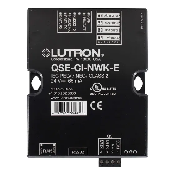 Interfax De Control  Lutron Qse Ci Nwk E
