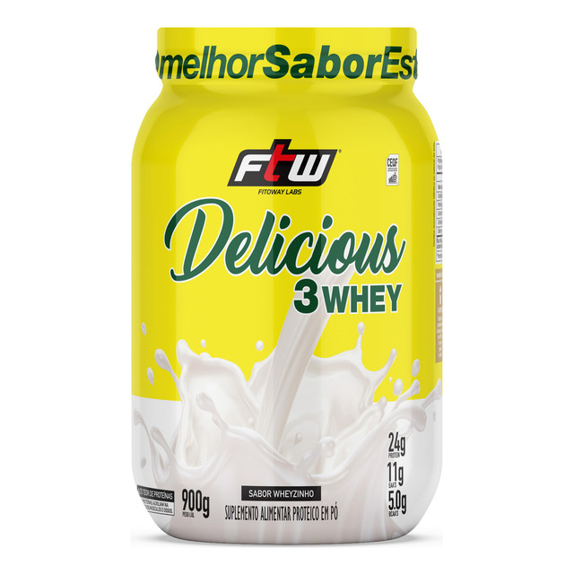 Delicious 3 Whey Proteína Hidrolisada Concentrada E Isolada Pote 900g Sabor Wheyzinho - Ft... Delicious 3 Whey Proteína Hidrolisada Concentrada E Isolada Pote 900g Sabor Wheyzinho - Ft...
