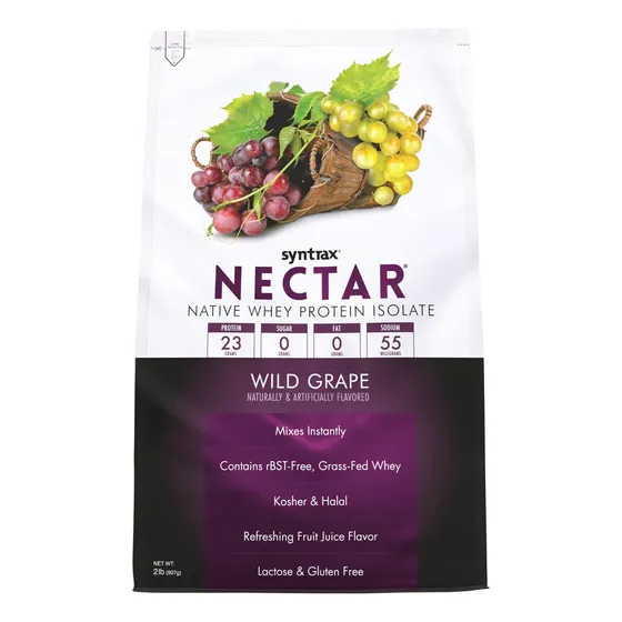 Syntrax Nectar Whey Protein Isolate, Wild Grape, 2 Pound