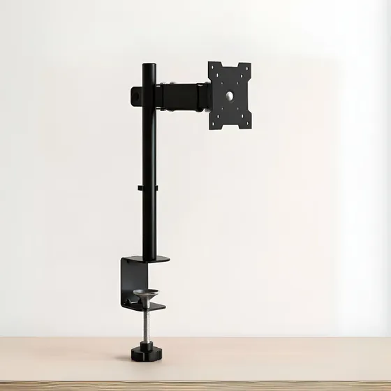 Suporte Para Monitor de Mesa Articulado Jhamba Para Telas de 13" a 27" com Rotação 360° e Fixação Por Morsa