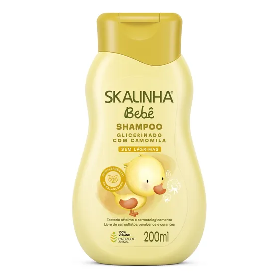 Shampoo Bebê Infantil Camomila Vegano Skala 200ml