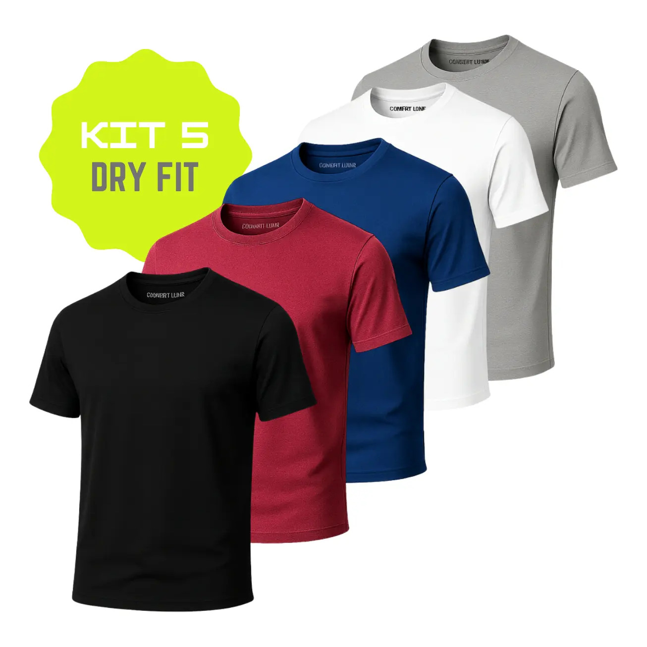 Kit Dry Fit 5 Camisetas Termicas