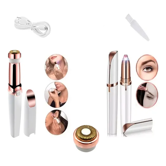 Depiladora Facial Cejas Vello Y Corporal 2 En 1 Recargable