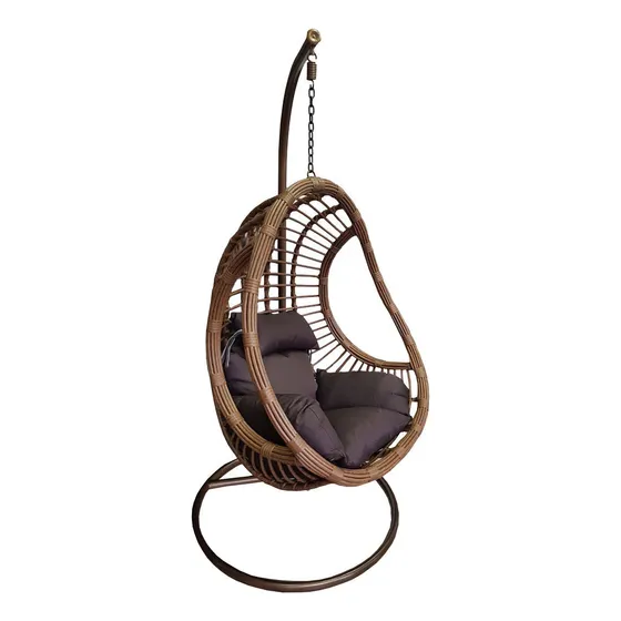 Hamaca De Jardin Patio Sillon Colgante Simil Rattan - Medio