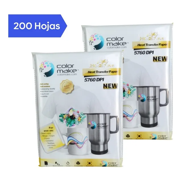 ColorMake A4 sublimación de 200 hojas de 110g blanco de 100 unidades por pack