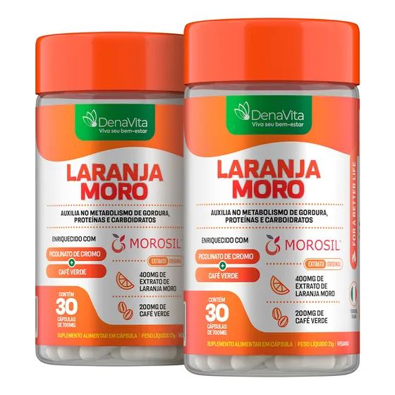 Kit 2x Laranja Moro Morosil + Cromo + Café Verde - Denavita