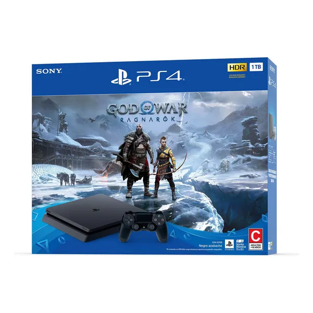 PlayStation 4 Slim 1TB Bundle God of War Ragnarok Físico negro