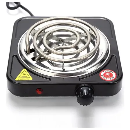Fogareiro Elétrico Bak 1 Boca Preto 1000W Portátil para Camping