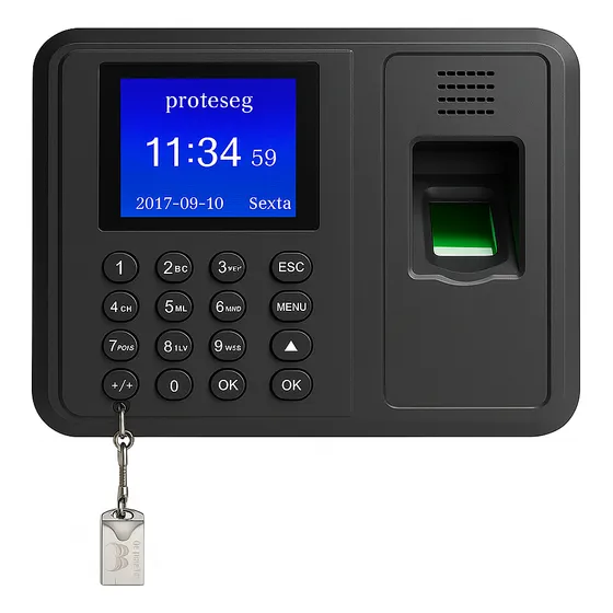Relógio De Ponto Digital Com Leitor Biométrico E Pendrive