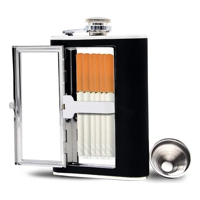 Licorera Bolsillo Wiskera 8 Onzas Cigarrer Acero Inoxidable 