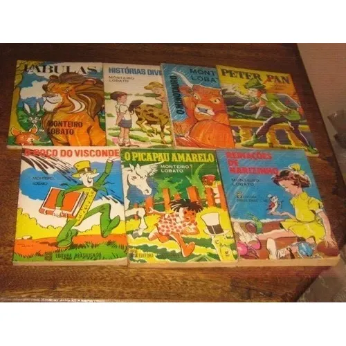 Lote Com 7 Livros De Monteiro Lobato Ed Brasiliense Ano 1971