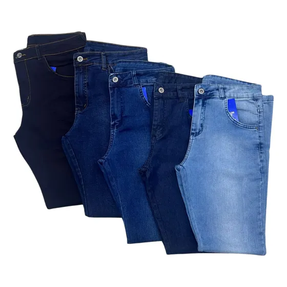 Kit 5 Calças Jeans Tradicional Com Lycra - Atacado